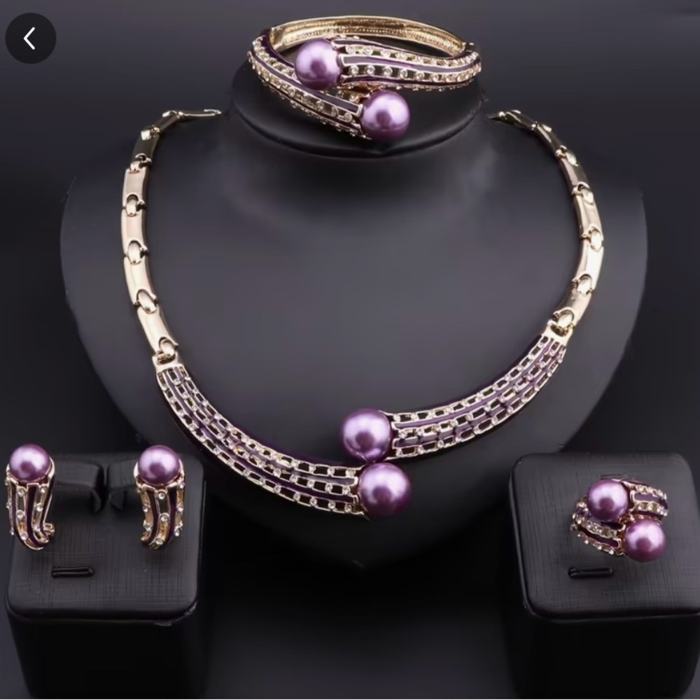 Elegant Gold and Purple Jewelry Set
